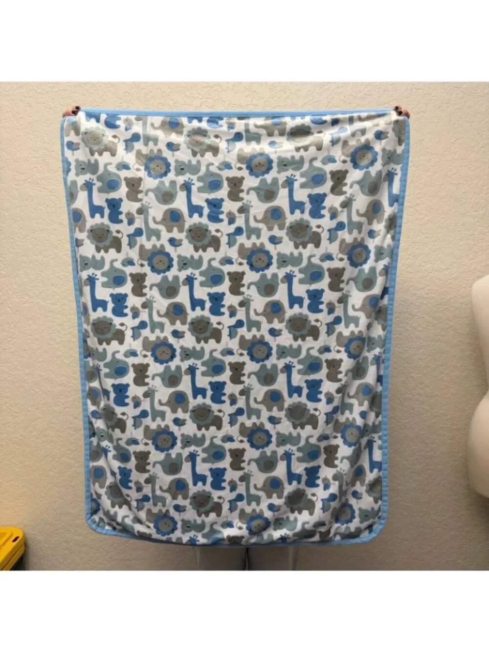 Baby Blue Jungle Theme Blanket